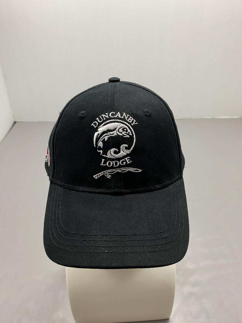 Duncanby Lodge Hat Cap Strap Back One Size Black Cotton Twill Baseball Cap